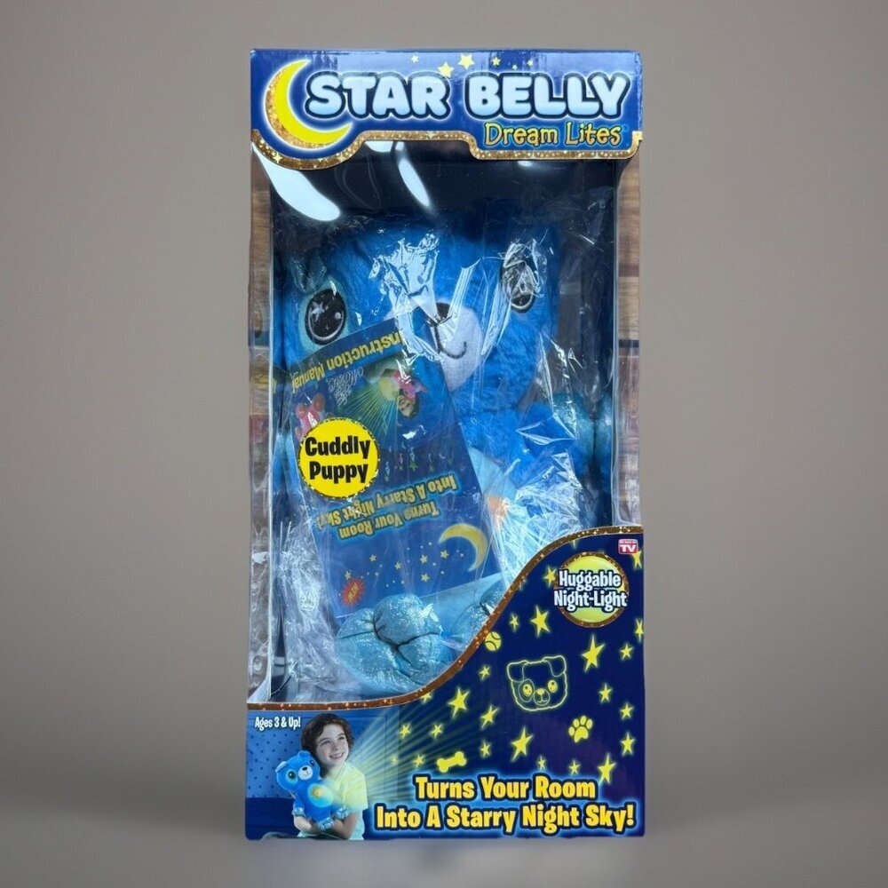 Star Belly Dream Lites Blue Cuddly Puppy Huggable Night Light AS SEEN ON TV READ